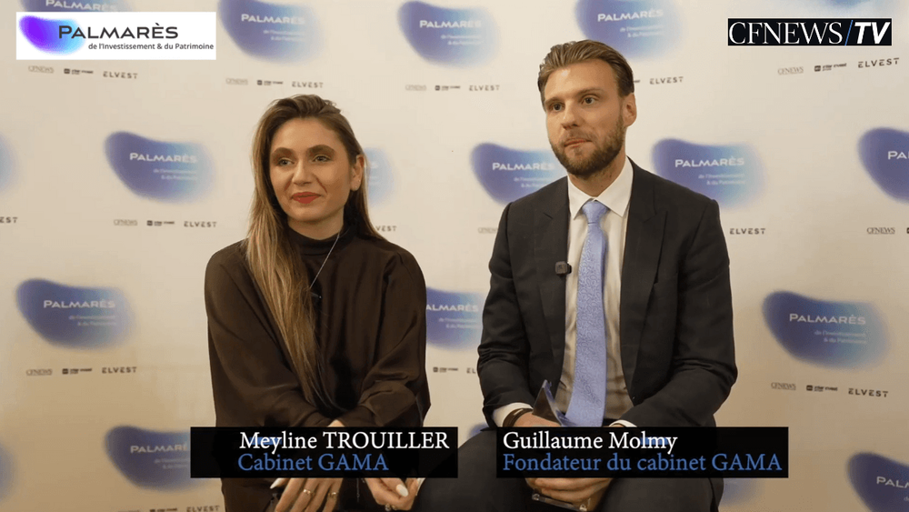Palmarès de l'investissement et du patrimoine : Guillaume Molmy, Meyline Trouiller, GAMA récompensé dans la catégorie "Meilleur cabinet pour les moins de 40 ans"