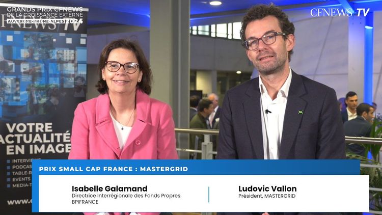 Ludovic Vallon, MasterGrid (Lauréat), Isabelle Galamand, Bpifrance – Prix « Small Cap France »