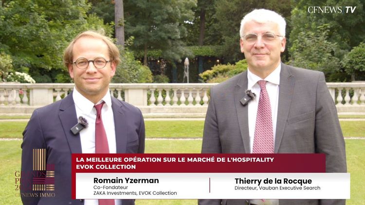 Romain Yzerman, EVOK Collection (Lauréat) et Thierry de la Rocque, Vauban Executive Search – Prix “meilleure opération Hospitality”