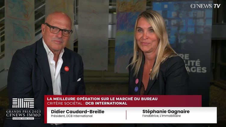 Didier Caudard-Breille, DCB International (Lauréat) et Stéphanie Gagnaire, L’Immobiliaire – Prix “meilleure opération Bureau”