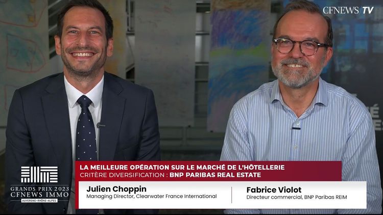 Fabrice Violot, BNP Paribas REIM (Lauréat) et Julien Choppin, Clearwater International France – Prix “meilleure opération Hôtellerie”
