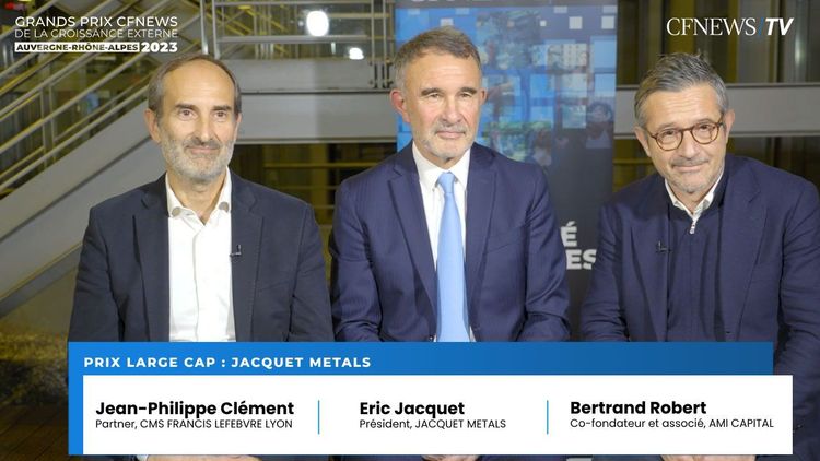 Jean-Philippe Clément, Eric Jacquet et Bertrand Robert, Jacquet Metals reçoit le Prix « Large Cap »