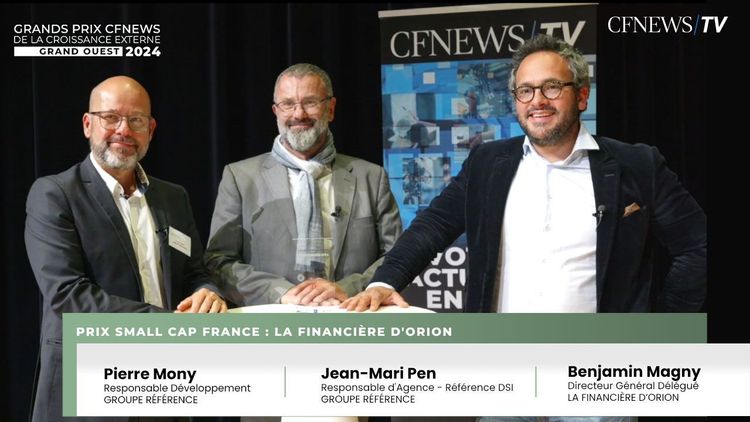 Benjamin Magny, La Financière d’Orion (Lauréat), Pierre Mony et Jean-Mari Pen, Groupe Référence – Prix Small Cap France