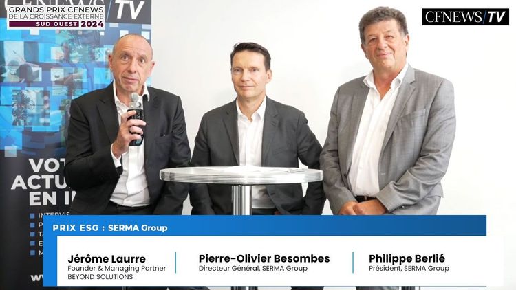 Philippe Berlié, Pierre-Olivier Besombes et Jérôme Laurre, SERMA Group reçoit le Prix “ESG”