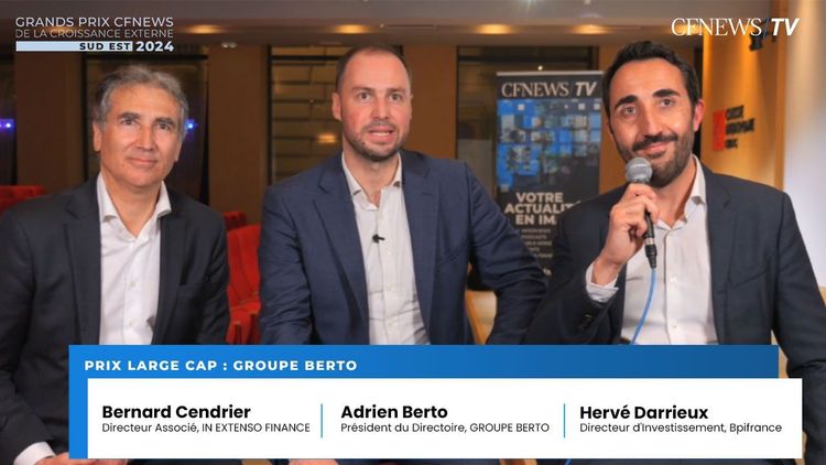 Bernard Cendrier, Adrien Berto et Hervé Darrieux, Prix “Large Cap” pour le Groupe Berto