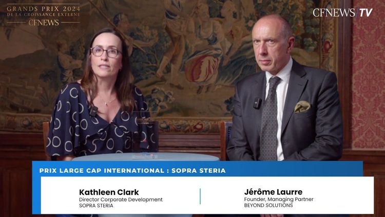 Kathleen Clark et Jérôme Laurre, Sopra Steria remporte le Prix “Large Cap International”