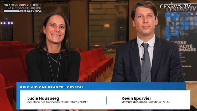 Kevin Eparvier et Lucie Hausberg, Crystal reçoit le Prix “Mid Cap France”