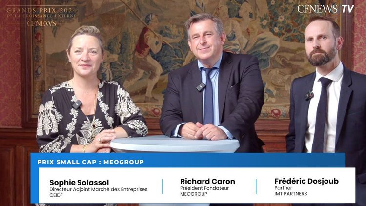Sophie Solassol, Richard Caron, Frédéric Dosjoub, Meogroup, primé dans la catégorie “Small Cap”