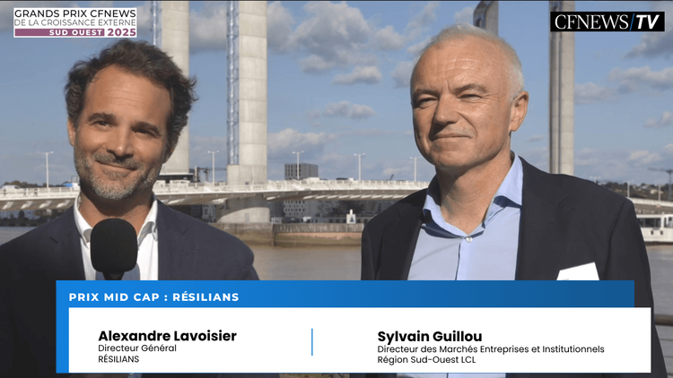 GP CFNEWS Sud-Ouest 2025 : Alexandre Lavoisier (Lauréat) et Sylvain Guillou, Résilians reçoit le Prix “Mid Cap”