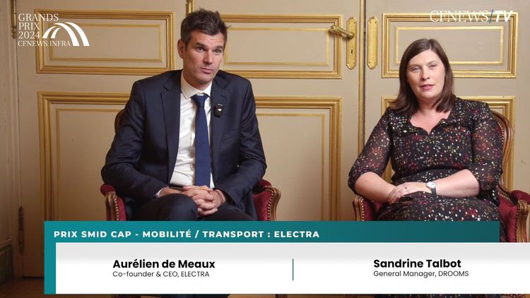 GP CFNEWS INFRA : Aurélien de Meaux, Electra (Lauréat), Sandrine Talbot, Drooms – Prix Smid Cap – Mobilité / Transport