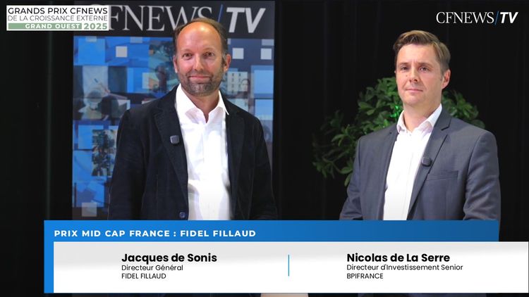 GP CFNEWS Grand Ouest 2025 : Jacques de Sonis (Lauréat) et Nicolas de La Serre, Fidel Fillaud reçoit le Prix “Mid Cap France”