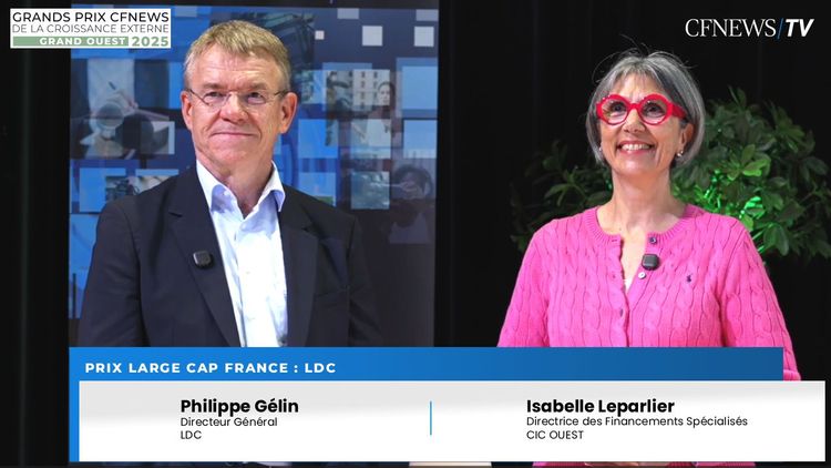 GP CFNEWS Grand Ouest 2025 : Philippe Gélin (Lauréat) et Isabelle Leparlier, LDC remporte le Prix “Large Cap France”