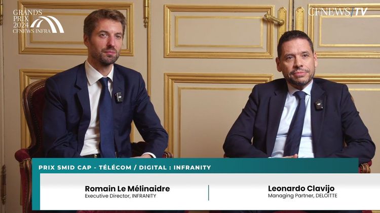 GP CFNEWS INFRA : Romain Le Mélinaidre, Infranity (Lauréat) et Leonardo Clavijo, Deloitte – Prix Smid Cap – Télécom / Digital